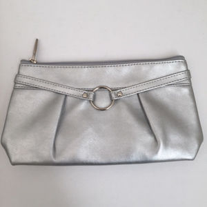 Sophisticated Silver Metallic Lancôme Cosmetic Bag